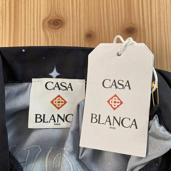 Casablanca Short-Sleeve Cuban Collar Silk Shirt - Picture 2 of 8